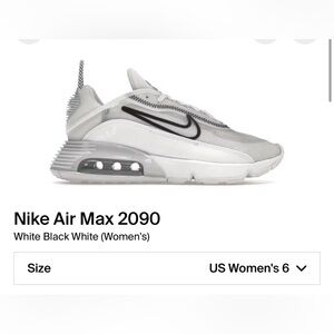 Nike Air Max 2090 Women's Sneakers - Black and White Size 6